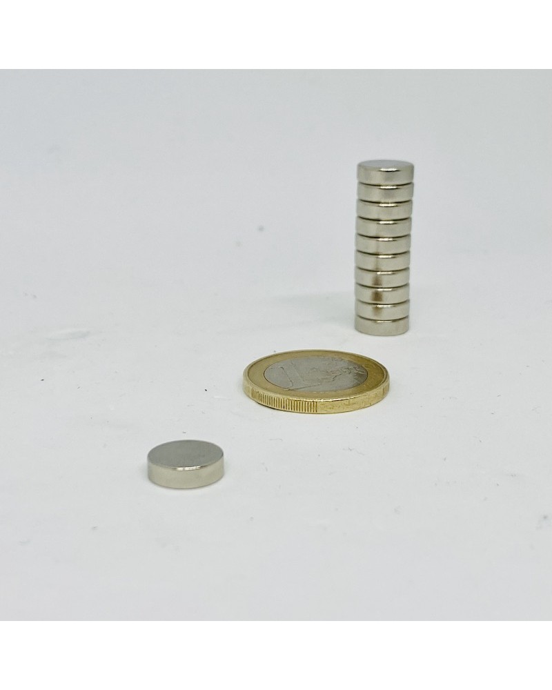 Aimant Néodym diamètre 10 mm - épaisseur 3 mm - 10 aimants